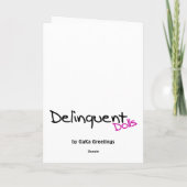 Carte Fille contrevenante d'école de poupée (Dos)