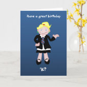 Carte Fille contrevenante d'école de poupée (Fleur jaune)