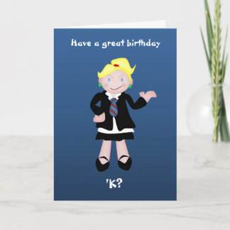 Carte Fille contrevenante d'école de poupée