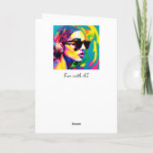 Carte Fille cool en lunettes de soleil Art Abstrait colo (Dos)
