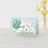 Carte Fille Cousin Anniversaire L'arrosage peut arroser  (Fleur jaune)