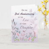 Carte Fille Coutume 3e anniversaire de perte (Fleur jaune)