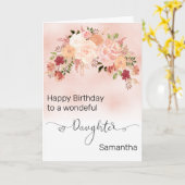 Carte Fille Custom Floral Pêche Aquarelle Anniversaire (Fleur jaune)