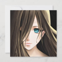 Fille d'anime aux cheveux bruns et aux yeux bleus