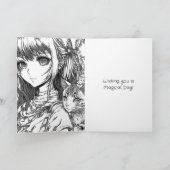 Carte Fille d'anime personnalisée | Page de coloriage in (Intérieur)