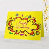 Carte Fille d'anniversaire (Fleur jaune)