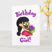 Carte Fille d'anniversaire (Fleur jaune)