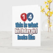 Carte Fille d'anniversaire 14 (Fleur jaune)