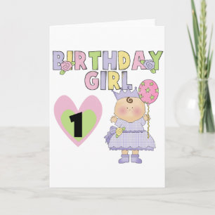 Carte Fille d'anniversaire 1er Anniversaire T-shirts et