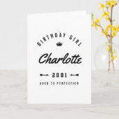 Carte Fille D'Anniversaire Âgée À Perfection Nostalgic (Fleur jaune)