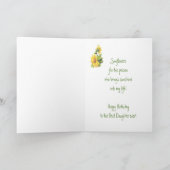 Carte Fille d'anniversaire Aquarelle tournesols, Floral (Intérieur)