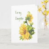Carte Fille d'anniversaire Aquarelle tournesols, Floral (Fleur jaune)