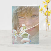 Carte fille d'anniversaire avec bouquet de marguerite d' (Fleur jaune)