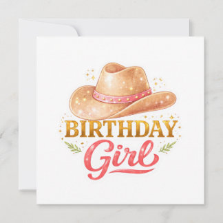 Carte Fille d'anniversaire avec chapeau de cowgirl