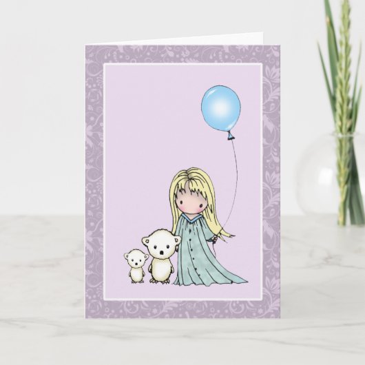 Carte Fille d'anniversaire avec ours (Devant)