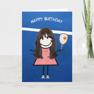 Carte Fille d'anniversaire avec Pickleball Paddle et Bal