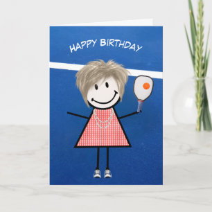 Carte Fille d'anniversaire avec Pickleball Paddle et Bal