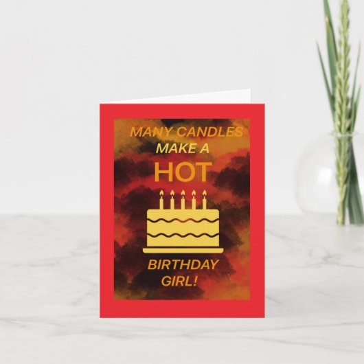 Carte fille d'anniversaire chaude (Devant)