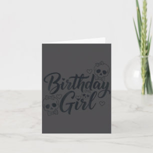 Carte Fille d'anniversaire Crâne Squelette Amant Mignon