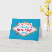Carte Fille d'anniversaire de Las Vegas (Fleur jaune)