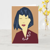 Carte fille d'anniversaire des cheveux manga (Fleur jaune)