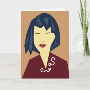 Carte fille d'anniversaire des cheveux manga