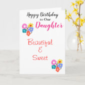 Carte Fille d'anniversaire jolies fleurs (Fleur jaune)