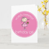 Carte Fille d'anniversaire la plus douce du monde (Fleur jaune)