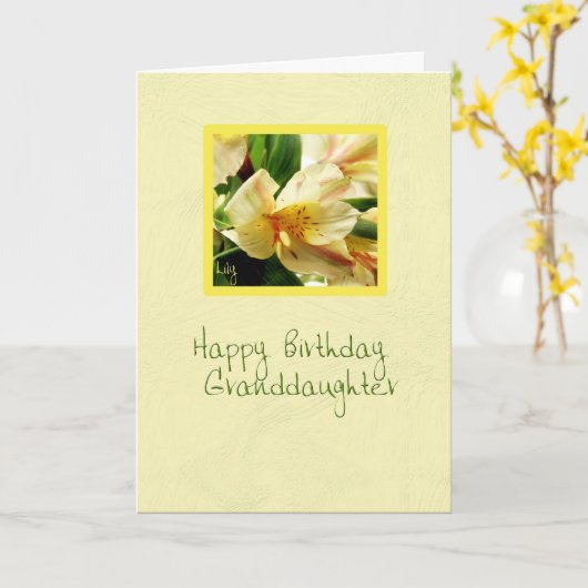Carte Fille d'anniversaire Lily jaune (Fleur jaune)