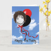 Carte Fille d'anniversaire sur le ballon de la fête (Fleur jaune)