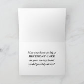 Carte Fille d'anniversaire vintage avec gâteau (Intérieur)