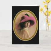 Carte Fille dans un cadre doré (Fleur jaune)