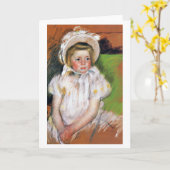Carte Fille dans une Bonnet Blanche, Mary Cassatt (Fleur jaune)