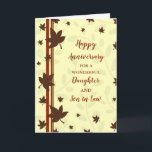 Carte Fille d'automne et son en droit Anniversaire Maria<br><div class="desc">Joyeuse carte d'anniversaire mariage pour fille et fils en droit avec l'automne laisse motif,  et verset sincère.</div>