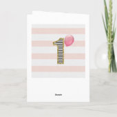 Carte Fille de 1 an Rose et Or (Dos)