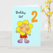 Carte fille de 2 ans (Fleur jaune)