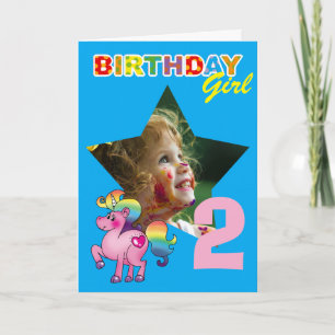 Carte Fille de 2 ans Licorne Magie Photo