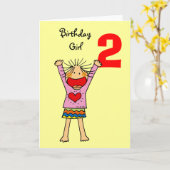 Carte fille de 2ème anniversaire (Fleur jaune)