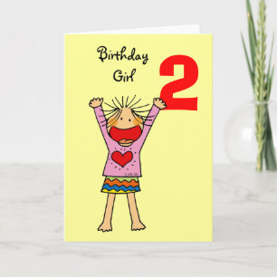 Carte fille de 2ème anniversaire