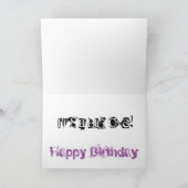 Carte fille de 50e anniversaire, noir, texte violet, bla (Intérieur)