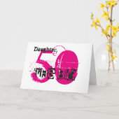 Carte fille de 50e anniversaire, texte noir et rose, bla (Fleur jaune)