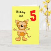 Carte fille de 5 ans (Fleur jaune)