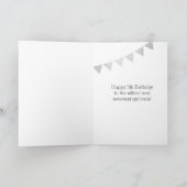 Carte Fille de 5 ans avec paillettes roses et argentées (Intérieur)