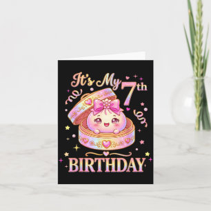 Carte Fille de 7 ans d'anniversaire Dumpling Kawaii Anim