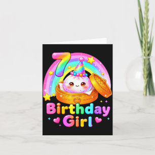 Carte fille de 7 ans dumpling kawaii pastel anime 7