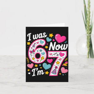Carte Fille de 7 ans pour son anniversaire J'avais 6 ans