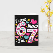 Carte Fille de 7 ans pour son anniversaire J'avais 6 ans (Fleur jaune)