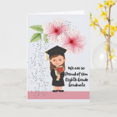 Carte Fille de 8e année avec fleurs (Fleur jaune)