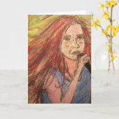 Carte Fille de balancier de joyeux anniversaire (Fleur jaune)