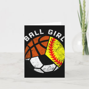 Carte Fille de balle drôle softball football basket Joue